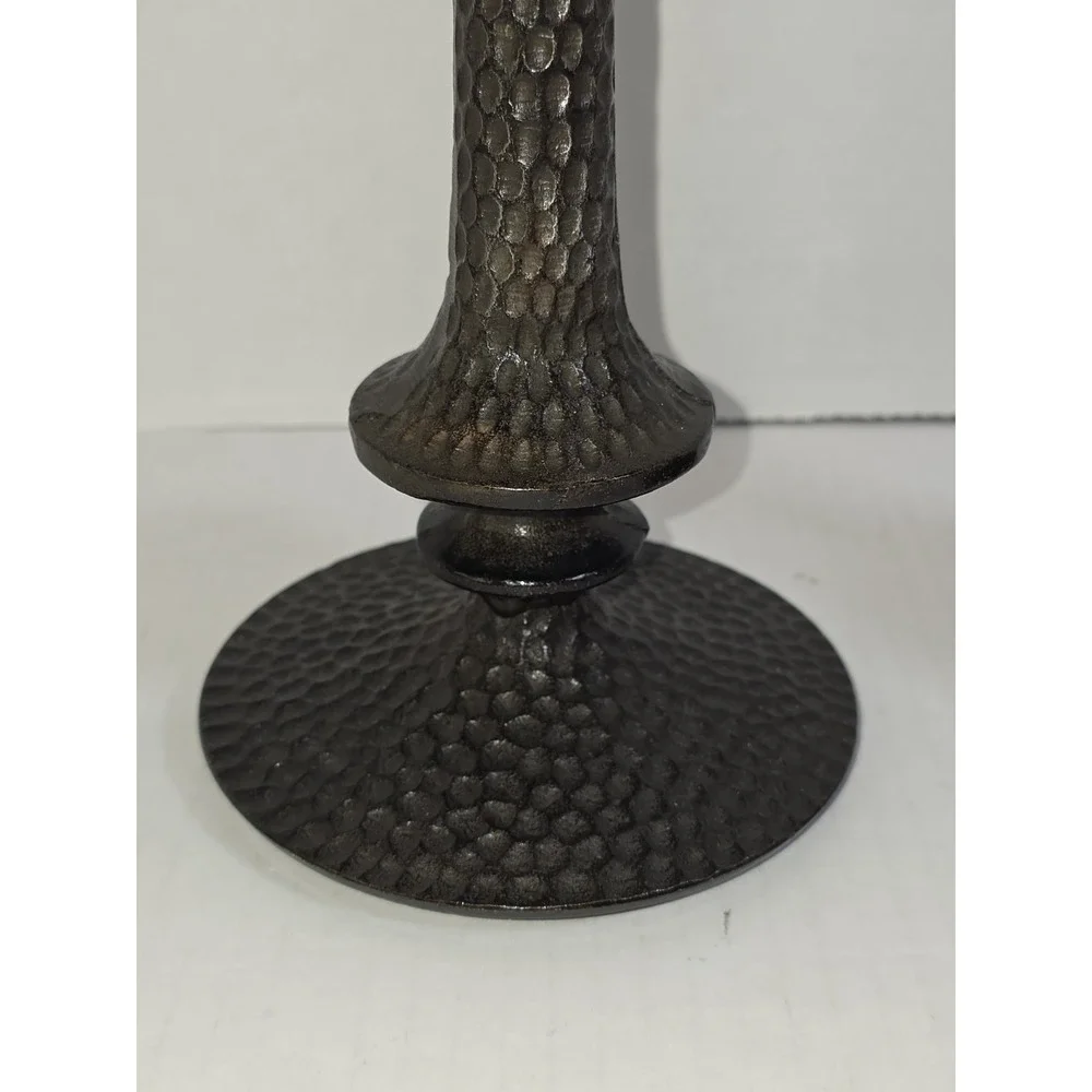 Target Set Of 2 Hammered Textured Dark Pillar Tapered Rustic Candle Holders 11